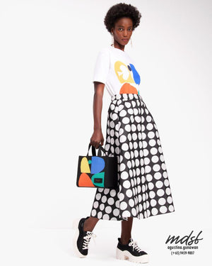 Kate Spade US Art Dots Jacquard Skirt - Black/White