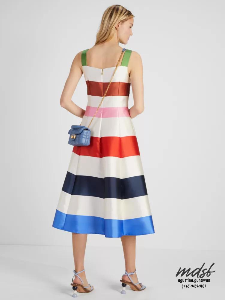Kate Spade US Adventure Stripe Grace Dress - French Cream Multi