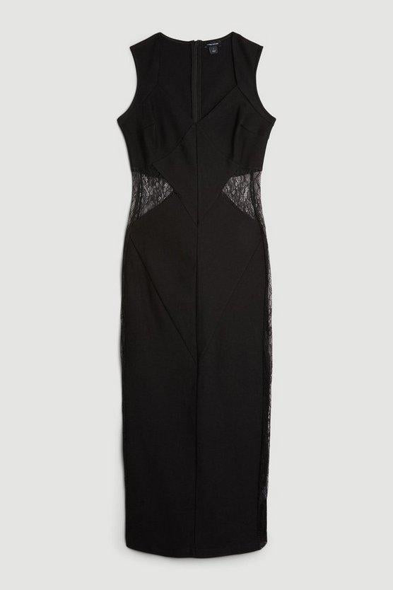 Karen Millen UK SALE Jersey Lace Midi Dress