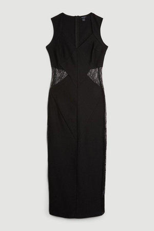 Karen Millen UK SALE Jersey Lace Midi Dress