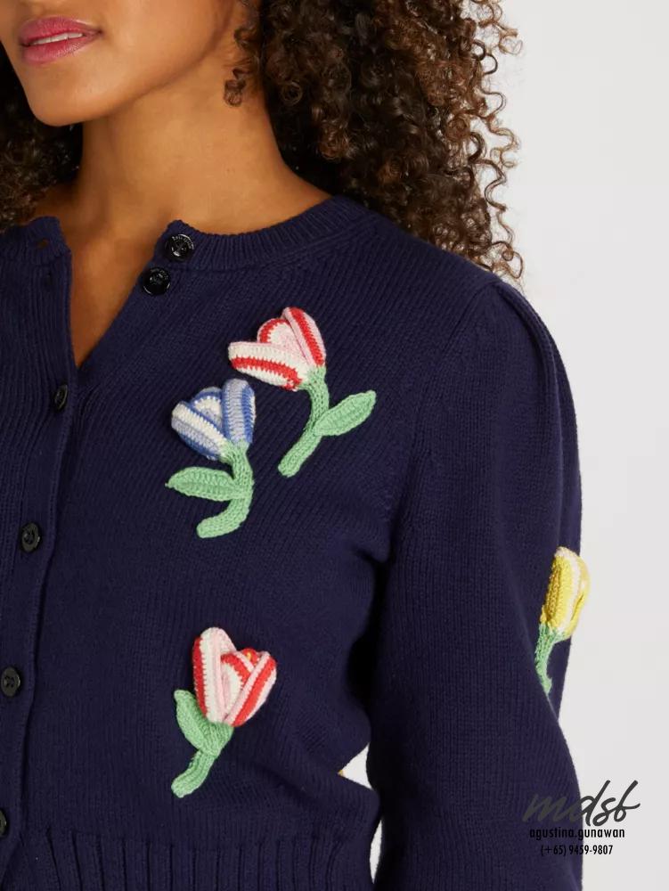 Kate Spade US Crochet Flower Cardigan - Blazer Blue