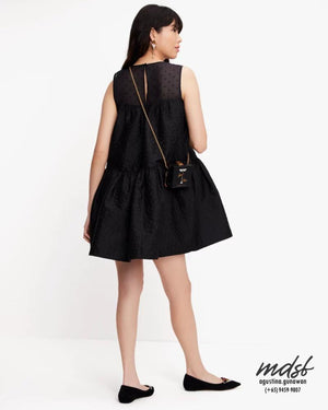 Kate Spade US Organza Dots Sleeveless Dress - Black